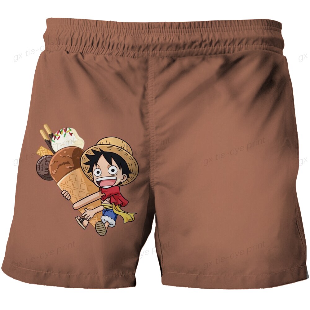 2023 Boys Bathing Suit Shorts Children s Swimming Trunks Summer Shorts Cartoon One Piece Luffy Children 2 - Anime Swim Trunks