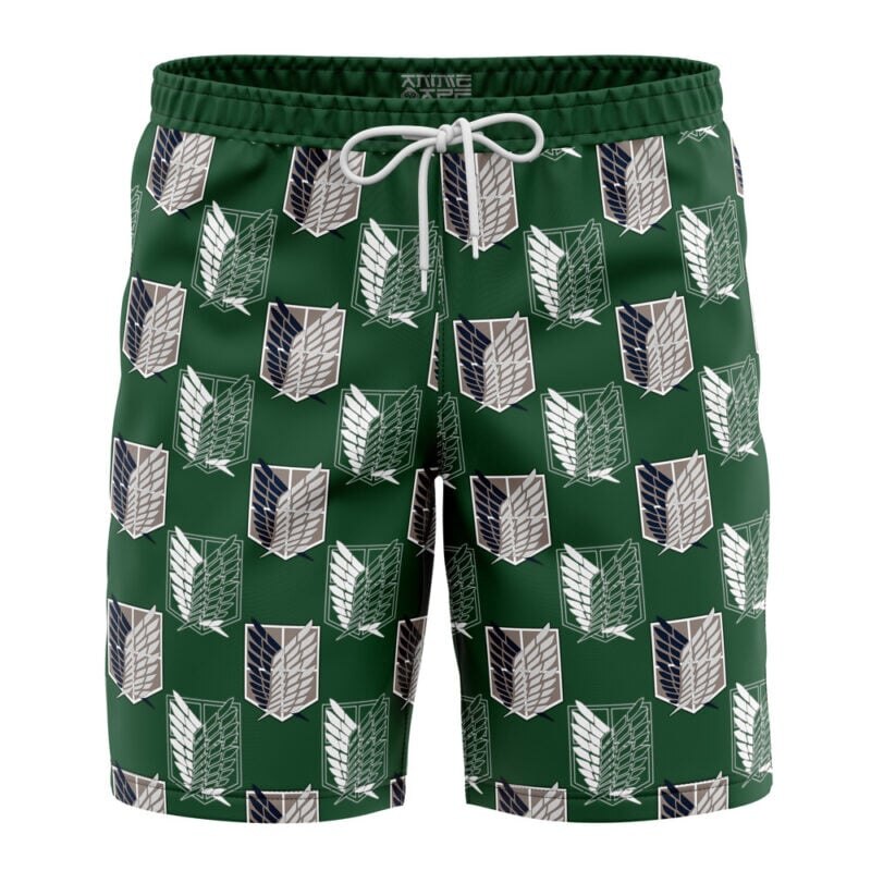 Anime Attack on Titan Beach Shorts Men Harajuku Fashion 3D Shingeki No Kyojin Print Shorts Surf 10 - Anime Swim Trunks