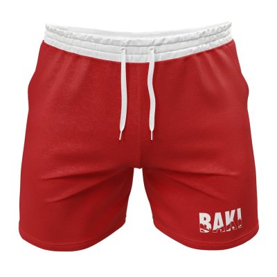 Baki the Grappler Seperated Template Gym Short FRONT Mockup - Anime Swim Trunks