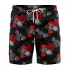 Black Aloha Akatsuki Hawaiian Shorts FRONT Mockup Knot - Anime Swim Trunks