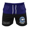 Capsule Corp DBZ Gym Short FRONT Mockup - Anime Swim Trunks