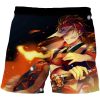 Demon Slayer Short Pants Men 3D Print Anime Kimetsu No Yaiba Board Shorts Casual Hawaii Beach 30 - Anime Swim Trunks