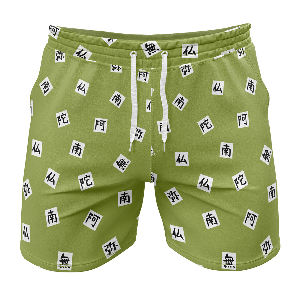 Gyomei Himejima DS Template Gym Short FRONT Mockup - Anime Swim Trunks