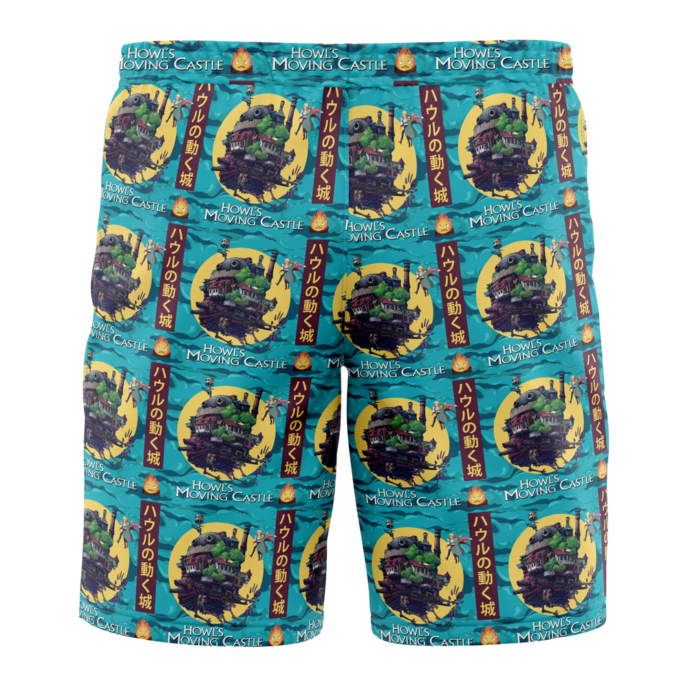 Howls Moving Castle SG Hawaiian Shorts BACK Mockup - Anime Swim Trunks