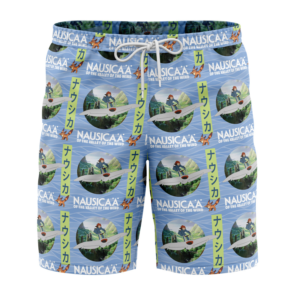 Nausicaa SG Hawaiian Shorts FRONT Mockup Knot - Anime Swim Trunks