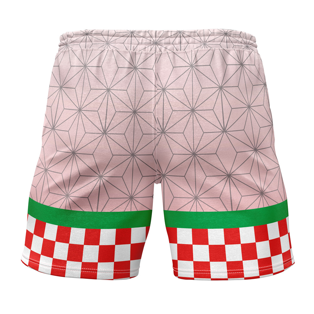 Nezuko Kamado DS Template Gym Short BACK Mockup - Anime Swim Trunks