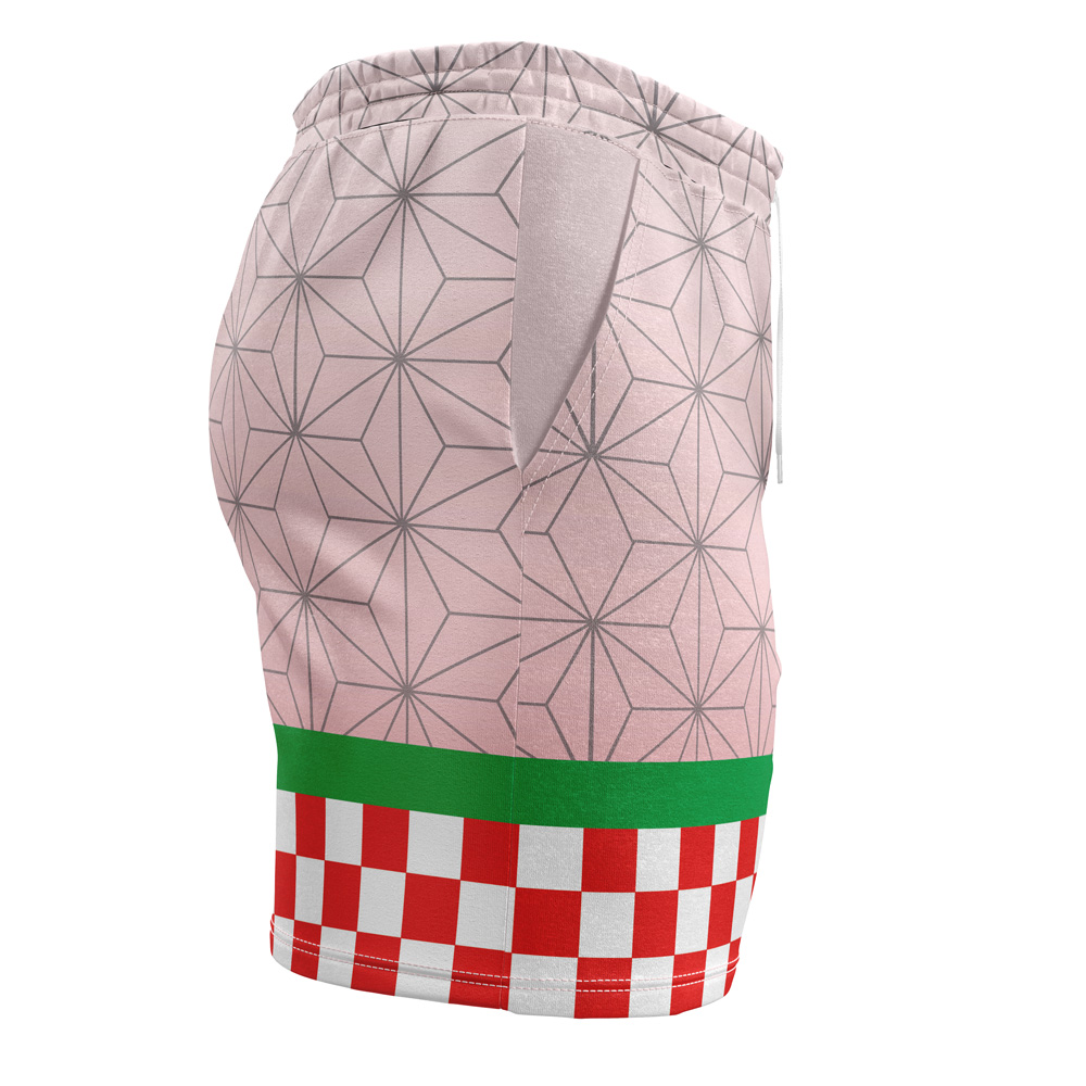 Nezuko Kamado DS Template Gym Short R SIDE Mockup - Anime Swim Trunks