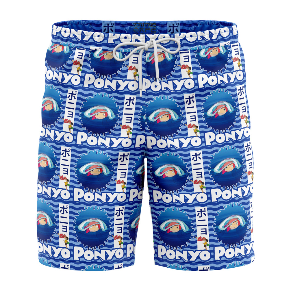 Ponyo SG Hawaiian Shorts FRONT Mockup Knot - Anime Swim Trunks