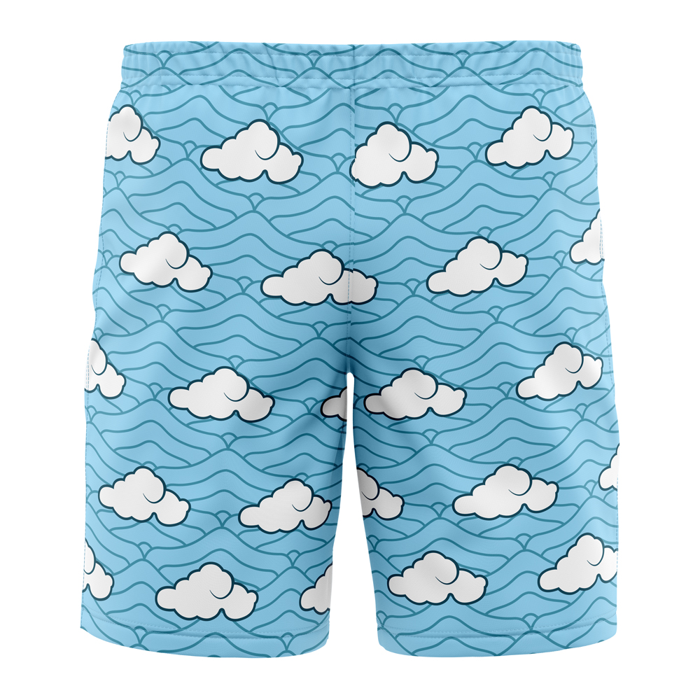 Sakonji Urokodaki Demon Slayer Hawaiian Shorts BACK Mockup - Anime Swim Trunks