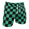 Tanjiro Kamado DS Seperated Template Gym Short F SIDE Mockup - Anime Swim Trunks