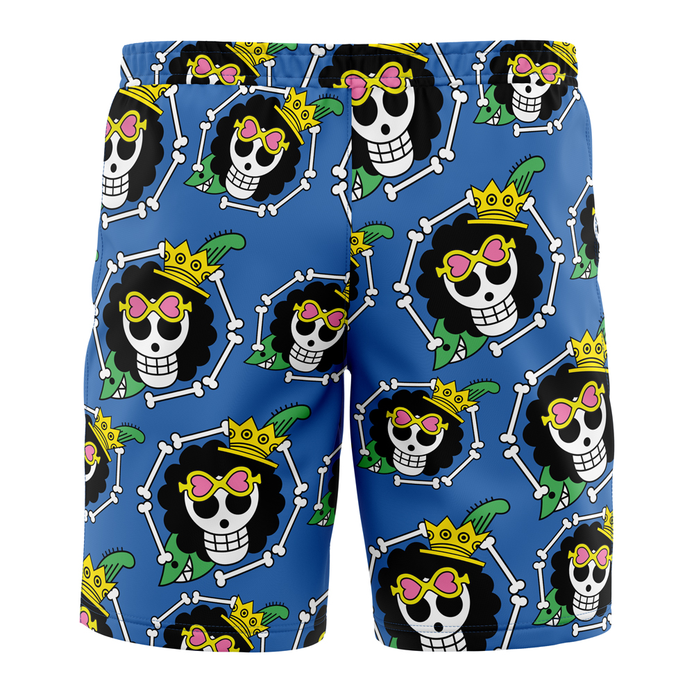 Trippy Hippie Trip Brook One Piece Hawaiian Shorts BACK Mockup - Anime Swim Trunks
