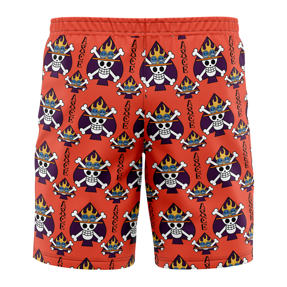 ace Hawaiian Swim Trunks Board Shorts back - Anime Swim Trunks