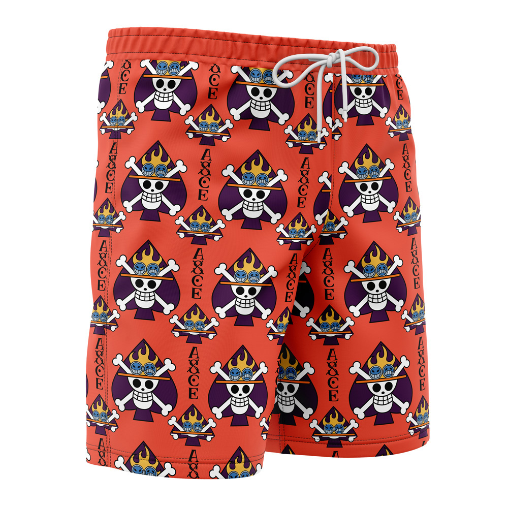 ace Hawaiian Swim Trunks Board Shorts side Knot - Anime Swim Trunks