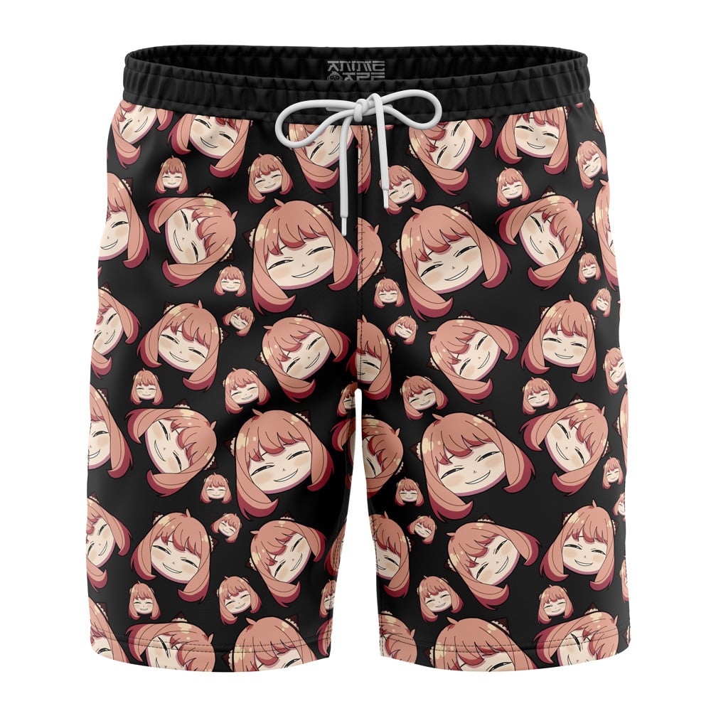 anya Hawaiian Swim Trunks Board Shorts Knot - Anime Swim Trunks