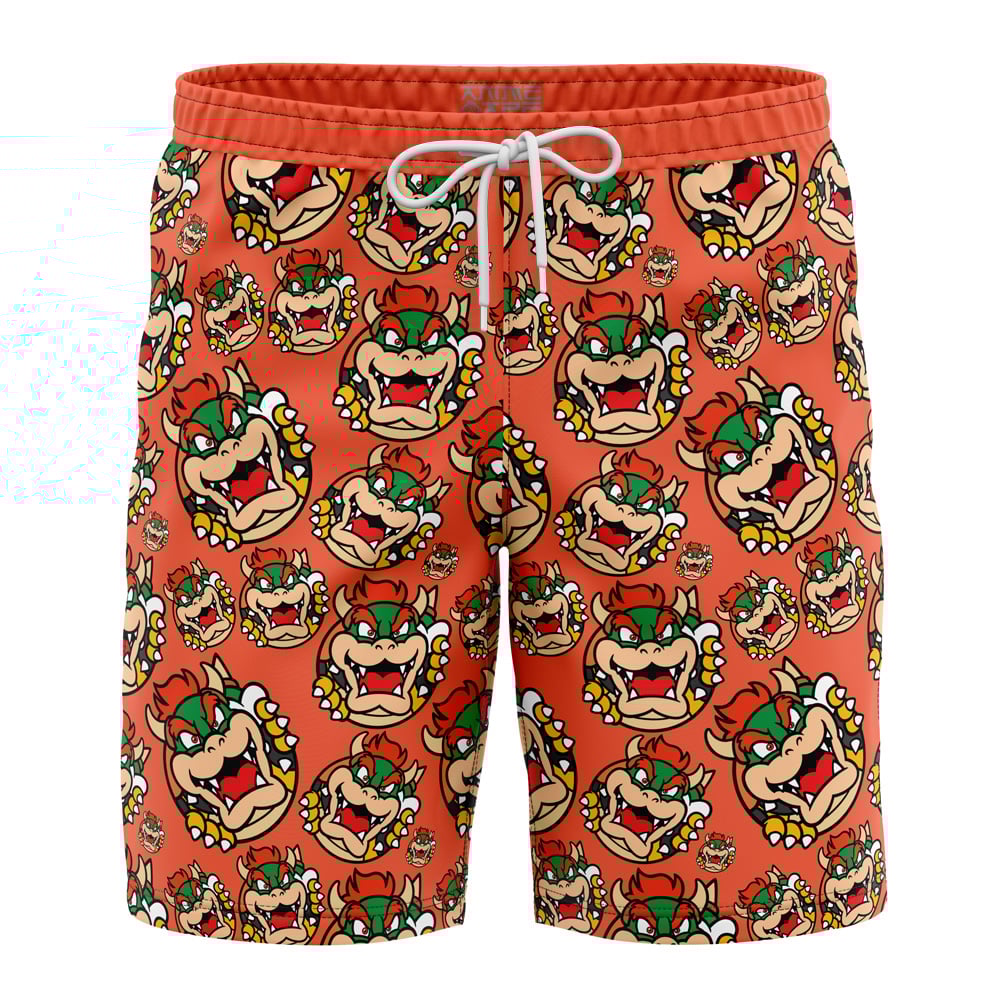 bowser Hawaiian Swim Trunks Board Shorts Knot - Anime Swim Trunks