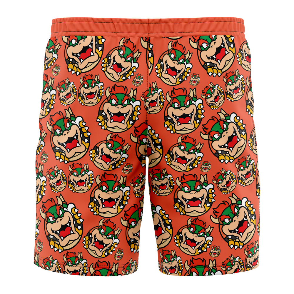 bowser Hawaiian Swim Trunks Board Shorts back - Anime Swim Trunks