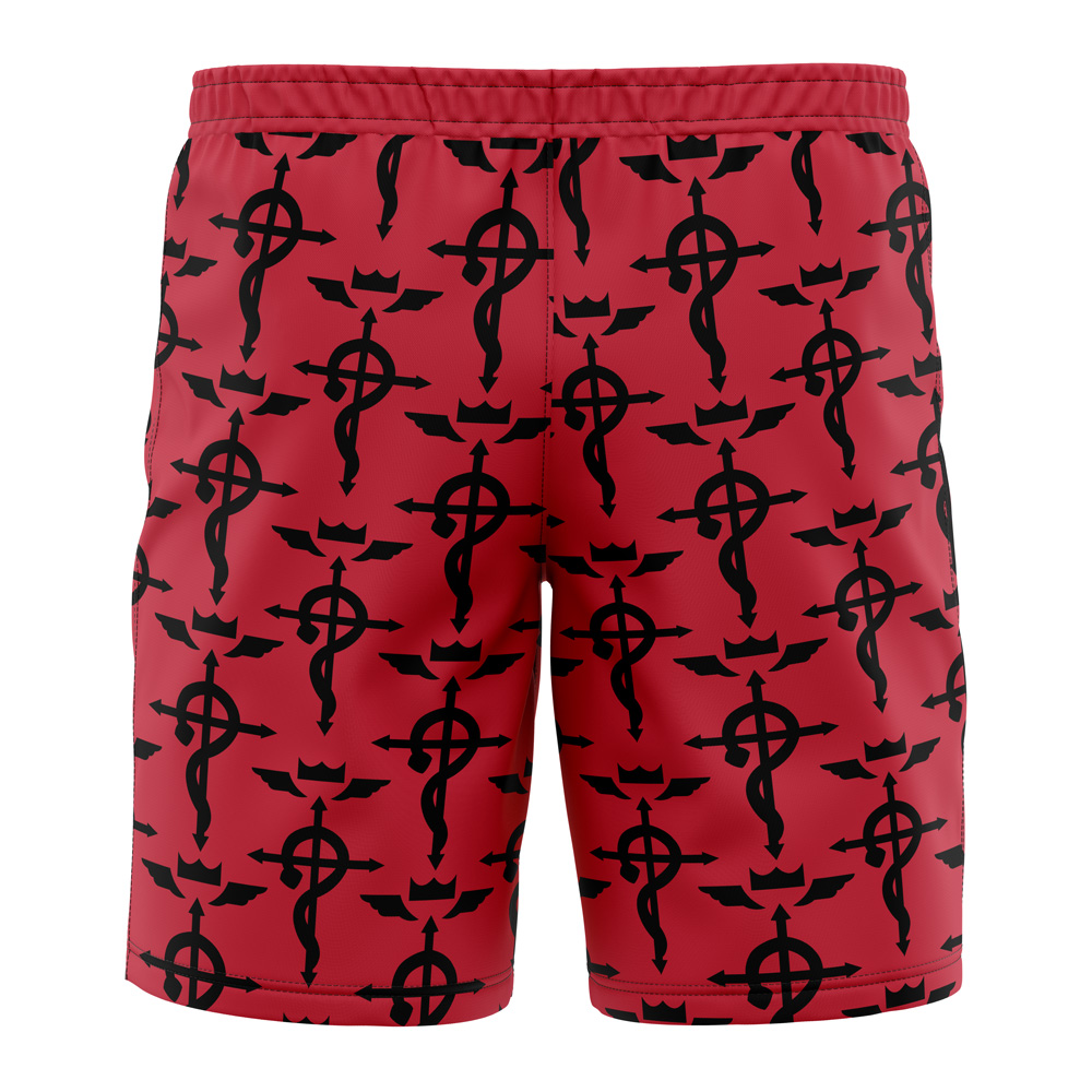 flamel Hawaiian Swim Trunks Board Shorts back - Anime Swim Trunks