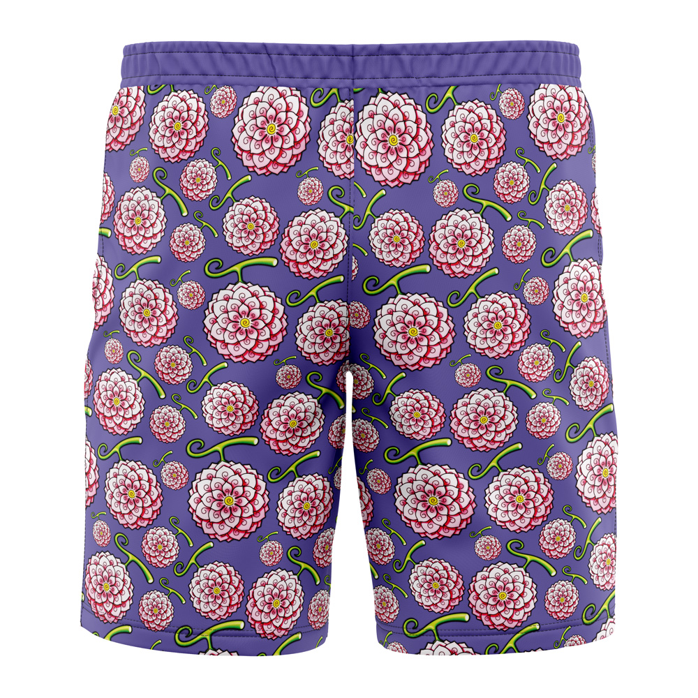 hanahana Hawaiian Swim Trunks Board Shorts back - Anime Swim Trunks