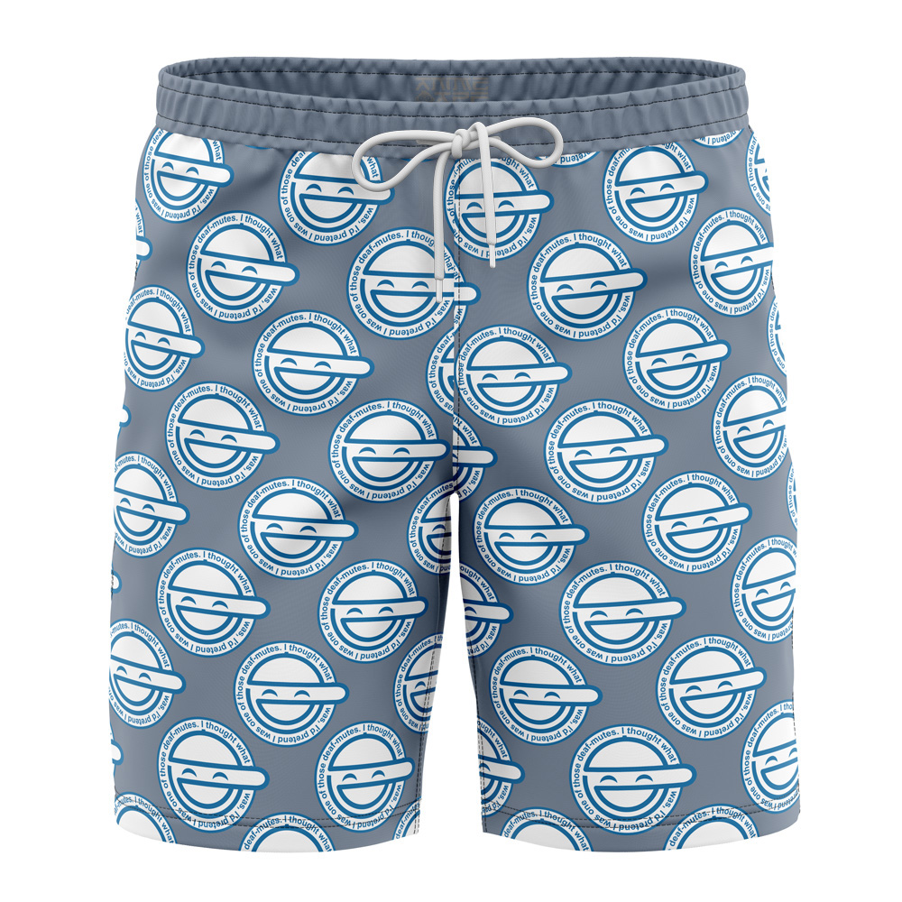 laughing Hawaiian Swim Trunks Board Shorts Knot - Anime Swim Trunks