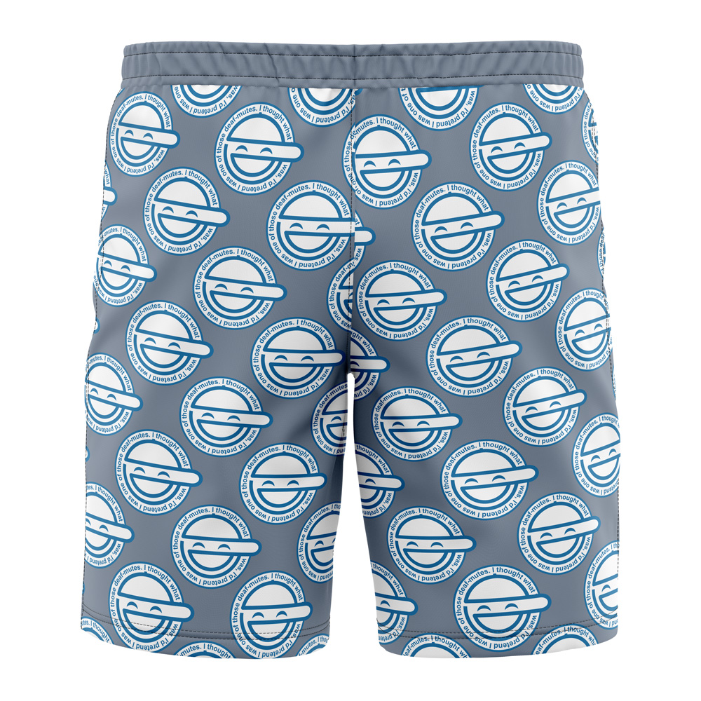 laughing Hawaiian Swim Trunks Board Shorts back - Anime Swim Trunks