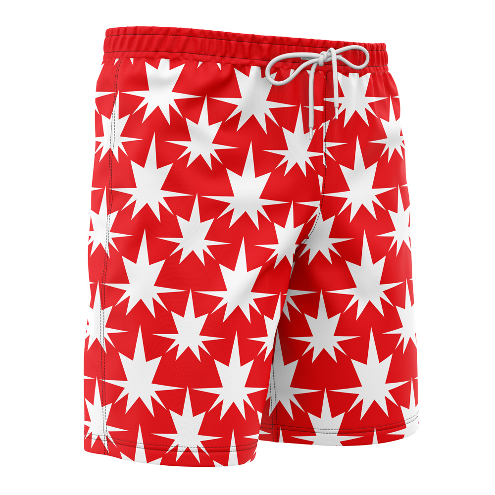marley Hawaiian Swim Trunks Board Shorts side Knot - Anime Swim Trunks
