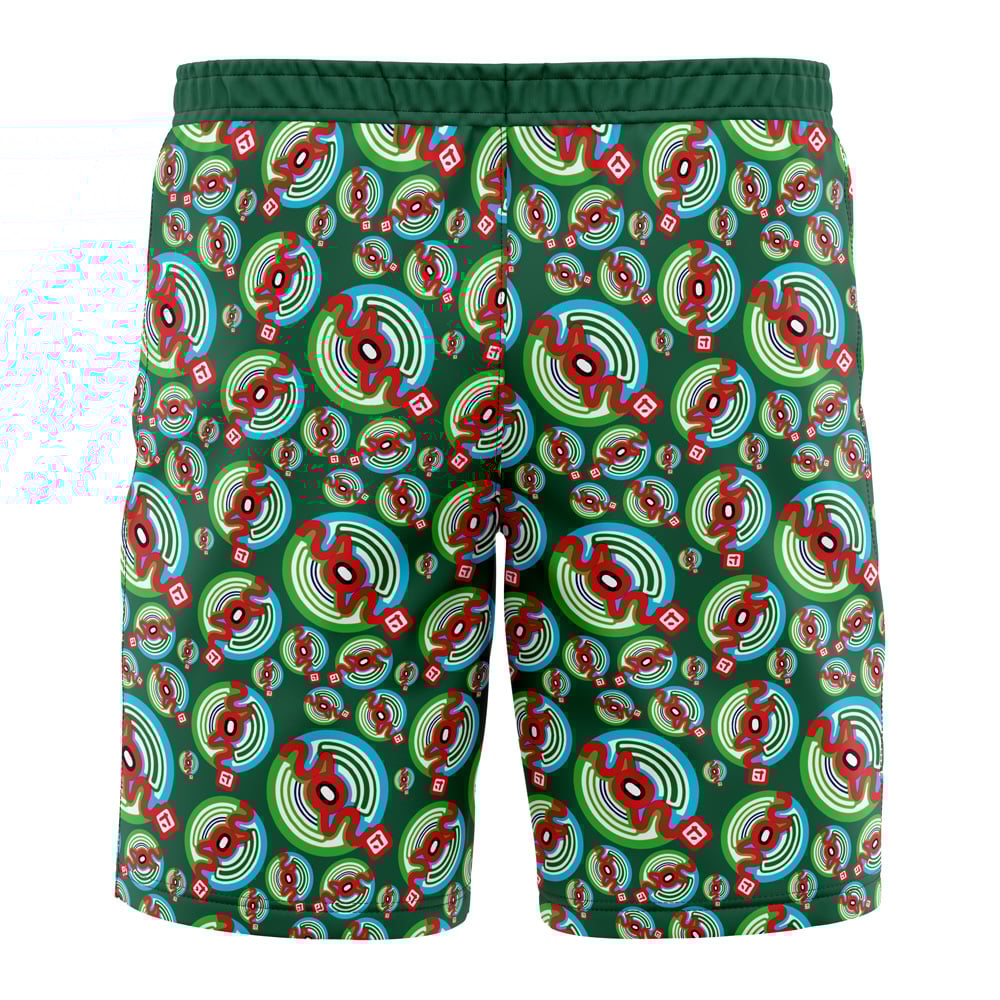 sos Hawaiian Swim Trunks Board Shorts back - Anime Swim Trunks