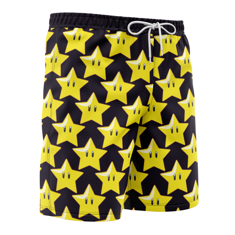 star Hawaiian Swim Trunks Board Shorts side Knot - Anime Swim Trunks