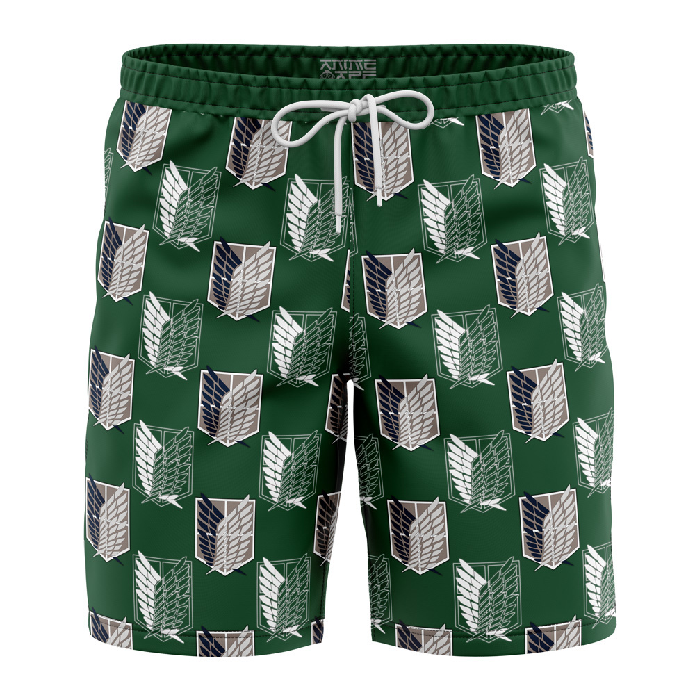 survey corps Hawaiian Swim Trunks Board Shorts Knot - Anime Swim Trunks