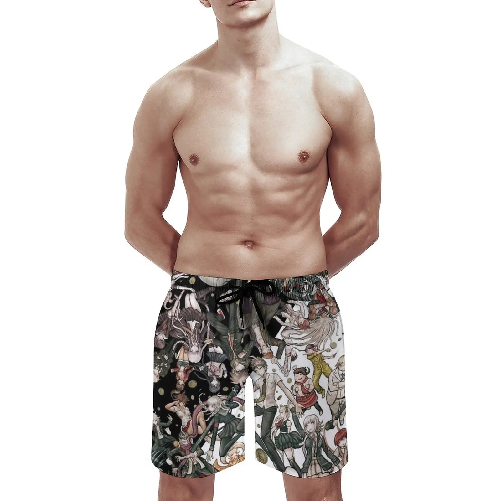 kf Sb3b04d7f613448d595a27aeb4d1e3f4fF Danganronpa 1 2 Men S Beach Shorts Swim Trunks With Pockets Mesh Lining Surfing Anime Hope - Anime Swim Trunks